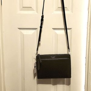 Kate Spade Zip Crossbody Black Saffiano Leather NWT
